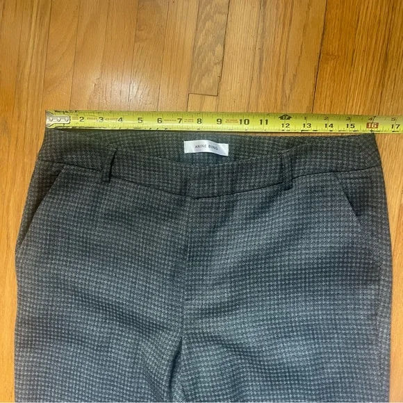 Anine Bing Tuxedo Houndstooth Gray Pants Work